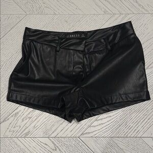 Lioness Mini Faux Leather Black Shorts